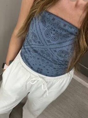 Wild Fable Blue Paisley Bandana Tube Top Size Medium